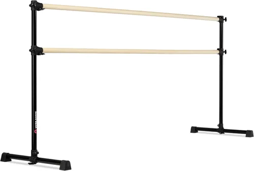 Vista 31 de Barra de ballet portátil independiente doble Vita Barre, Prodigy, de madera Altura ajustable, hecha en EE. UU., equipo de ejercicio para casa