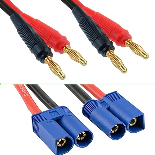 Vista 3 de EC3 Adaptador de conector de enchufe, EC3 macho a conector macho banana de 0.157 in con cable de 12 AWG 11.8 in (11.8 pulgadas) para juguetes