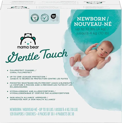 Vista 18 de Marca Amazon - Pañales Mama Bear de toque suave, talla 1, 50