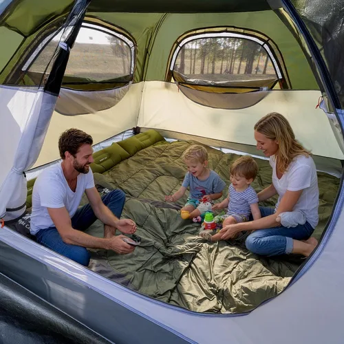 Vista 2 de Night Cat Pop Up Tent 2-3 Persons Instant Set Up Tent with Footprint Tarp & Porch, Automatic Double Layer Waterproof Camping Tent with Rainfly