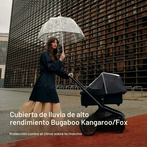 Vista 2 de Bugaboo Cubierta de lluvia de alto rendimiento – Acceso con cremallera de 180°, ventana transparente, tira reflectante, protector contra