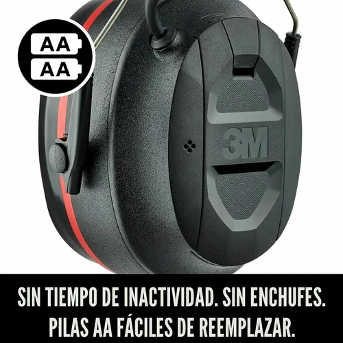 Vista 9 de 3M Pro-Protect + Cojines de Gel - Protector auditivo electrónico, clasificación de reducción de ruido (NRR) de 26 dB, orejeras Bluetooth, altavoces
