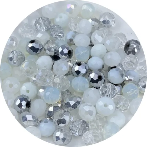 Vista 8 de 500 piezas de cuentas de cristal de vidrio facetado de 4 mm con agujero para pulseras, collares, aretes, joyería DIY, manualidades (Serie Negra)