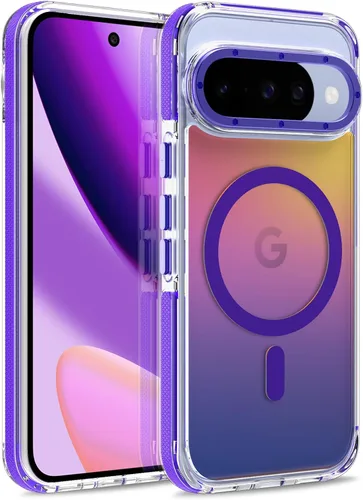 Vista 54 de Funda magnética para Google Pixel 10 Pro XL [compatible con Magsafe] [bonito diseño fluorescente de moda] a prueba de golpes, delgada, translúcida