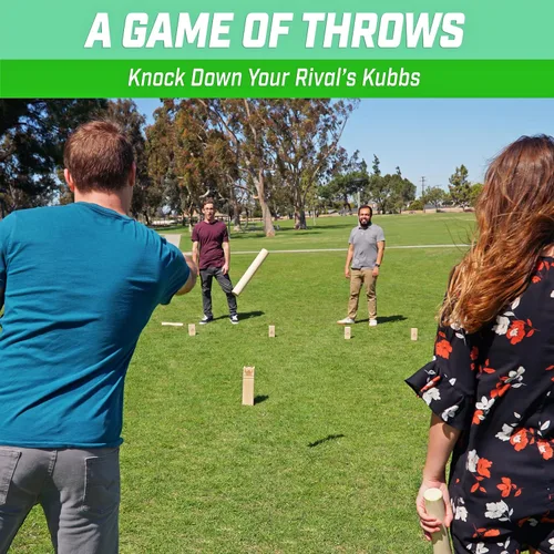 Vista 4 de GoSports Kubb Yard Game Set - Choose Regulation or Backyard - Kuub Viking Chess Outdoor Game