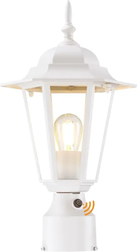 Vista 12 de GRUENLICH Luz de poste para exteriores, linterna de poste de aluminio Blanco