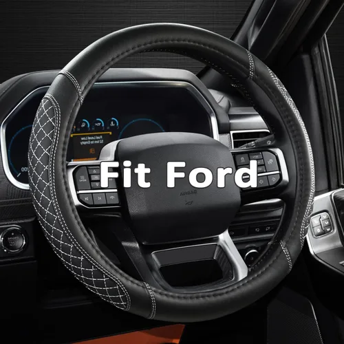 Vista 10 de West Llama Funda para volante de automóvil para Ford F-150, F-250, F-350, Expedition (Negro, tamaño grande)