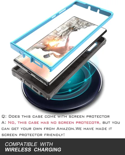 Vista 5 de ArmadilloTek Vanguard - Funda diseñada para Samsung Galaxy Note 10 (versión 2019) de grado militar, cuerpo completo, resistente, con soporte sin