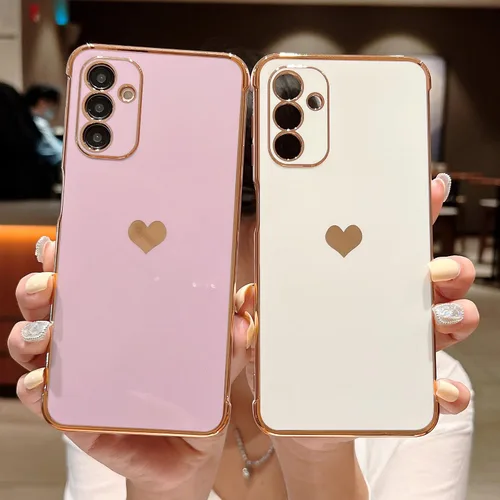 Vista 78 de phylla Funda de teléfono compatible con Samsung Galaxy A12 de 6.5 pulgadas, lindo corazón chapado en oro, elegante funda de lujo para mujer