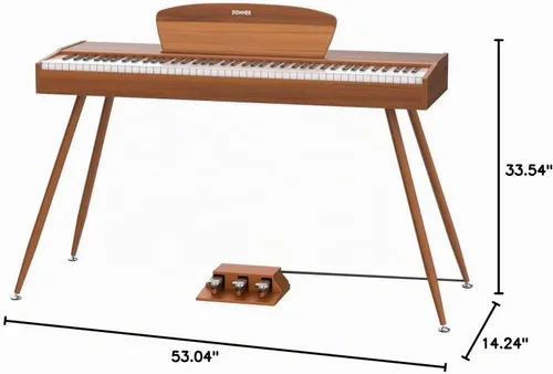Vista 8 de Donner DDP-80 - Piano digital de 88 teclas, teclado pesado de tamaño completo, piano eléctrico de tamaño completo para principiantes, con atril