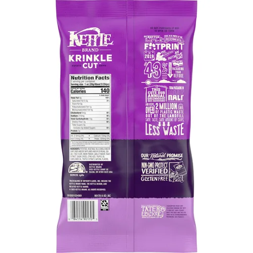 Vista 8 de Kettle Brand Papas fritas, corte Krinkle, aceite de trufa y sal marina, 5 onzas