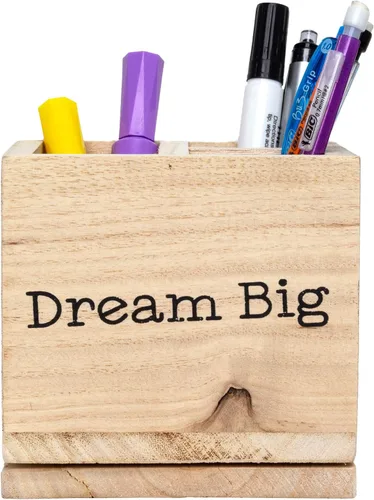 Vista 7 de American Art Decor Organizador de escritorio giratorio de madera para bolígrafos, lápiz, tijeras, soporte para bolígrafos de mesa de estudio
