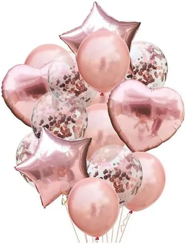 Vista 36 de 10 globos de papel de aluminio con forma de corazón de oro rosa, globos de helio, decoraciones de fiesta de cumpleaños, globos de boda para niños