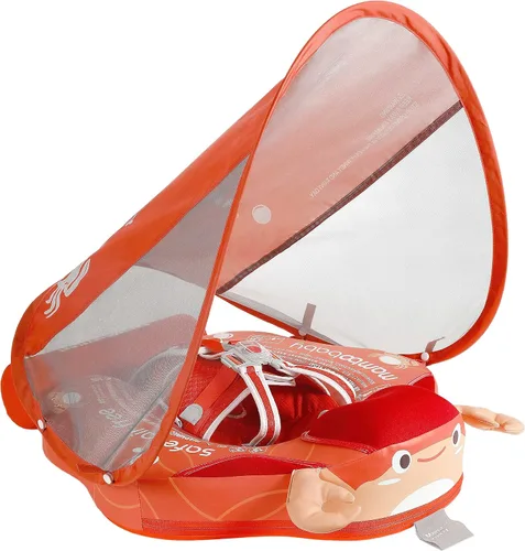 Vista 21 de Mambobaby Flotador con Cola para Bebé con Toldo, Flotador de Piscina Infantil, Entrenador de Natación para Bebés, Flotador de Agua sin Aire, Ángel