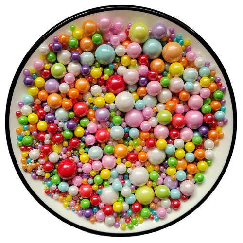 Vista 9 de Eastron Gránulos comestibles de azúcar de perlas blancas comestibles, tamaño mezclado, decoración de pasteles, decoración de cupcakes, decoración