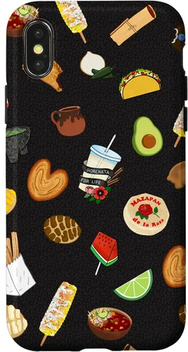 Vista 5 de Funda para iPhone 14 Pro Black Antojitos Mexican Food Latino Tacos Pan Dulce