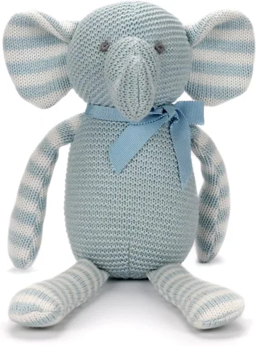 Vista 16 de FLUFFYFUN Oso de peluche azul 100% algodón orgánico de 6.5 pulgadas, animales de peluche para recién nacido Oso Azul