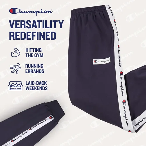 Vista 4 de Champion Pantalones deportivos para hombres grandes y altos - Joggers bordados de forro polar para hombre