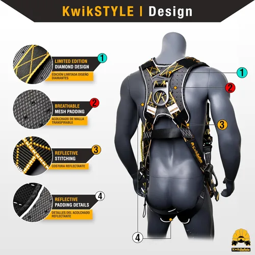 Vista 2 de KwikSafety SUPERCELL Safety Harness ANSI OSHA Fall Protection Gear