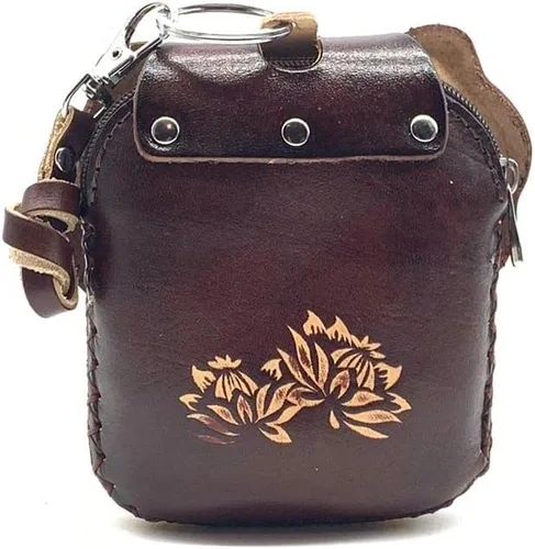 Vista 23 de Handmade Vintage Genuine Leather 3D Animal Elephant Coin Purse With Removable Wrist Strap (Brown)