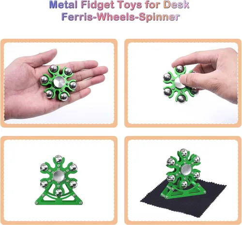 Vista 4 de Juguetes de escritorio para carrusel giratorio: Spinner de metal cinético de 4 minutos, gadgets geniales para niños, adolescentes, adultos, juguete