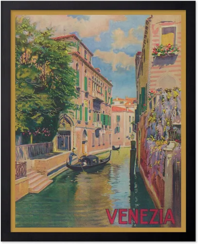 Vista 41 de Poster Master Póster de viaje vintage, impresión de turismo retro, regalo para viajeros, amigos, Venecia, Italia, Venecia, romántico, Europa, canal