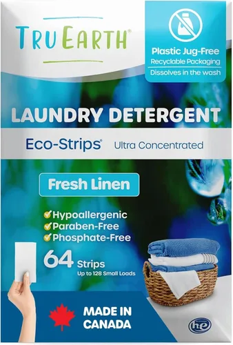 Vista 20 de Tru Earth Detergente seco compacto para ropa, sin perfume, hasta 64 cargas (32 hojas), detergente sin líquido, viajes. El embalaje puede variar