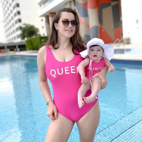 Vista 2 de IFFEI - Traje de baño de una pieza para madre e hija, monokini