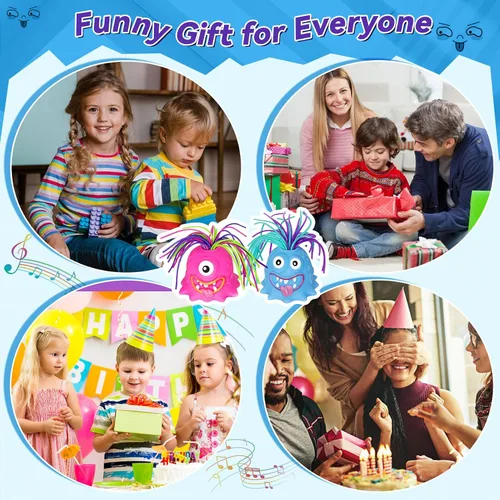Vista 6 de Juguetes para aliviar el estrés y el cabello con luz LED, diferentes gritos, novedosos monstruos gritadores para adultos, adolescentes y autismo