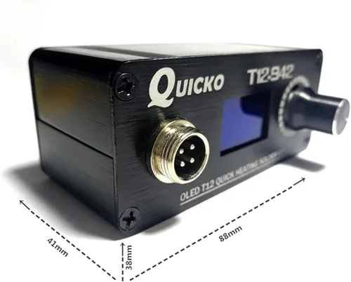 Vista 2 de QUICKO Estación de soldadura digital DC24V T12-942 Temperatura ajustable Autosleep/apagado automático/impulso de una tecla Viene con punta