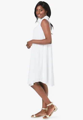 Vista 4 de Jessica London Vestido de cuello alto Georgette de talla grande para mujer