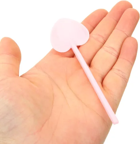 Vista 3 de NUOBESTY 100 cucharas de plástico desechables en forma de corazón, cucharas de postre de 4.1 pulgadas para pasteles, mousse, suministros de fiesta