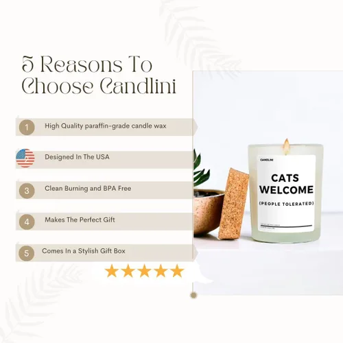 Vista 2 de Caja de regalo de vela Cat Mom Vela de cera de soja perfumada de vainilla Perfecto para cumpleaños o aniversario de mujeres