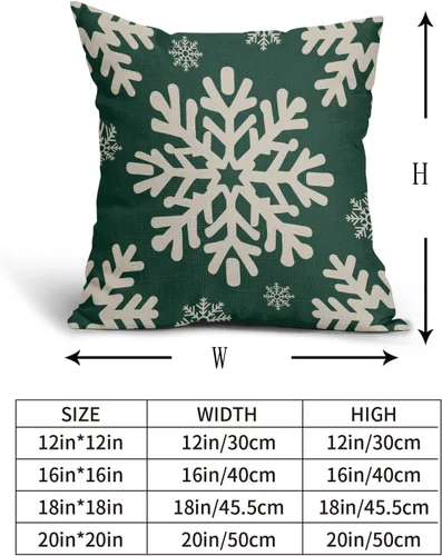 Vista 53 de Fundas de almohada decorativas de Navidad negras 40x40 cm con copos de nieve blancos de Navidad, juego de 2, temática rústica de invierno