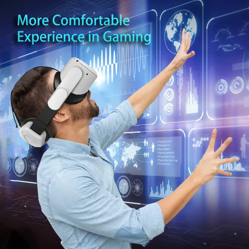 Vista 7 de Elite Strap with Battery for Quest 25000mAh Extend 3hrs PlaytimeFast Charging VR PowerAdjustable Head Strap for Enhanced Support and Comfort in VR