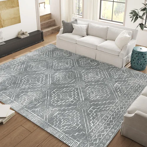 Vista 56 de jinchan - Tapete de pasillo marroquí de 2 x 6 pies con líneas, bohemio, lavable, para cocina, suave, geométrico, de lana sintética, antideslizante
