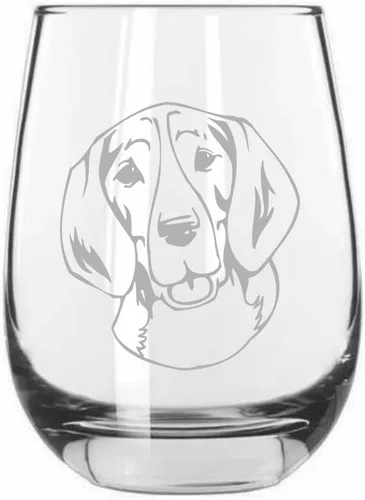 Vista 147 de Shar Pei (chino) - Vaso de vino sin tallo grabado para perro, 15.25 onzas