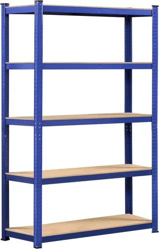 Vista 15 de Topeakmart Estantes utilitarios de 5 niveles, estantes de almacenamiento de metal, estanterías ajustables, montaje sin tornillos, estantes de Negro