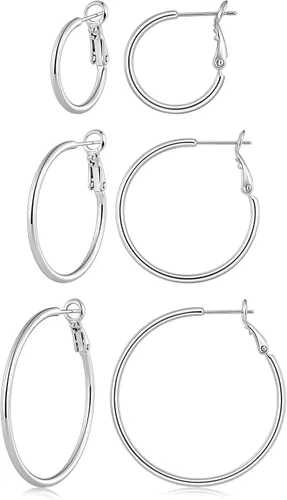 Vista 29 de Gacimy Aretes de aro de oro para mujer, aros finos chapados en oro de 14 Negro