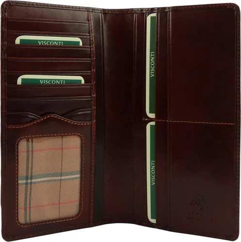 Vista 3 de Visconti Cartera delgada de cuero italiano para hombre, Multi