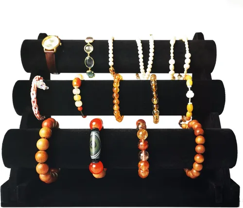 Vista 5 de Joyería Pulsera Collar Estante Expositor Titular De Imitación De Cuero, Cuero