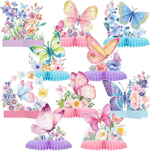 Vista 8 de Epakh 10 piezas de decoración de fiesta de cumpleaños con tema de camión de bomberos, suministros de mesa con tema de camión de bomberos, centros