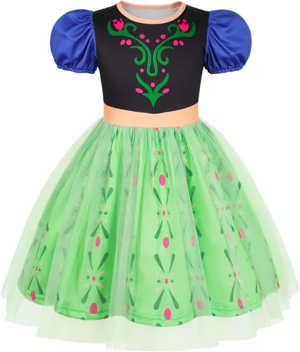 Vista 12 de Vestido de princesa para niñas, vestido de tul, disfraz de princesa, trajes Rosa