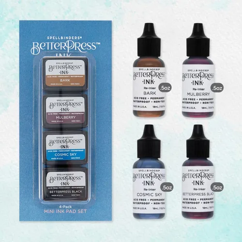 Vista 12 de Spellbinders BetterPress - Paquete de bloc de tinta y reinkers (Desert Sunset)