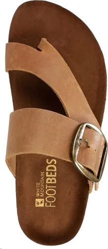 Vista 6 de WHITE MOUNTAIN Sandalia Harley con plantilla para mujer, Blanco