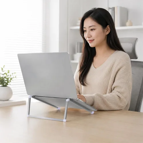 Vista 7 de Portable Laptop Stand for Desk Foldable Aluminum Laptop Riser