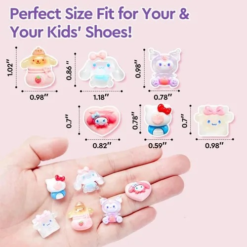 Vista 4 de Lindos dijes para zapatos de cocodrilo, paquete de 32, dijes de decoración de zapatos para zuecos y sandalias, pulseras, dijes Kawaii para zapatos