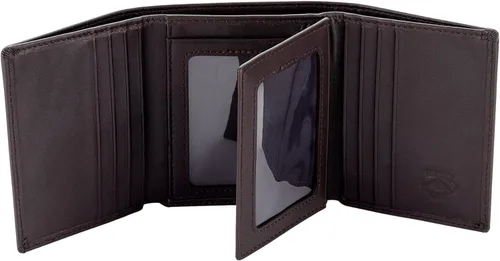 Vista 53 de Stealth Mode Cartera de cuero triple RFID para hombres con soporte de identificación abatible (negro)