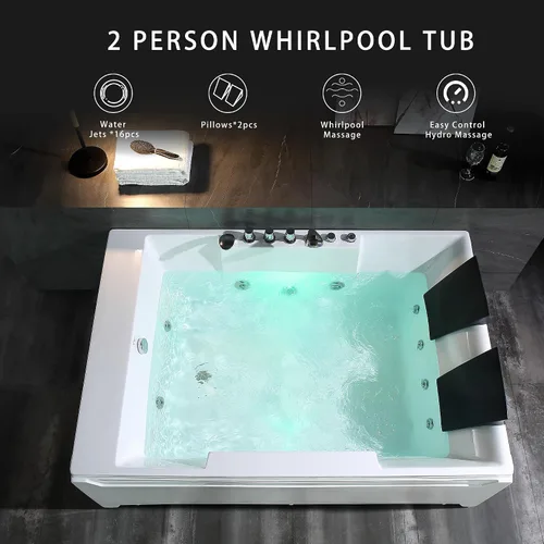 Vista 2 de Empava Bañera de hidromasaje de masaje remojo SPA Chromapy Jets Modelo 2021 72JT367
