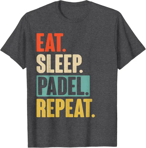 Vista 34 de Eat Sleep Padel Repeat - Camiseta de pádel retro vintage, Negro